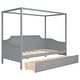 preview thumbnail 10 of 15, Twin Size Wooden Canopy Bed Daybed with 3 in 1 Storage Drawers and Headboard, Wood Frame Guardrail Bed