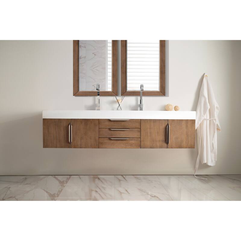 James Martin Vanities 983-V72D-W-N-GW Columbia 72" Wall Mounted Double