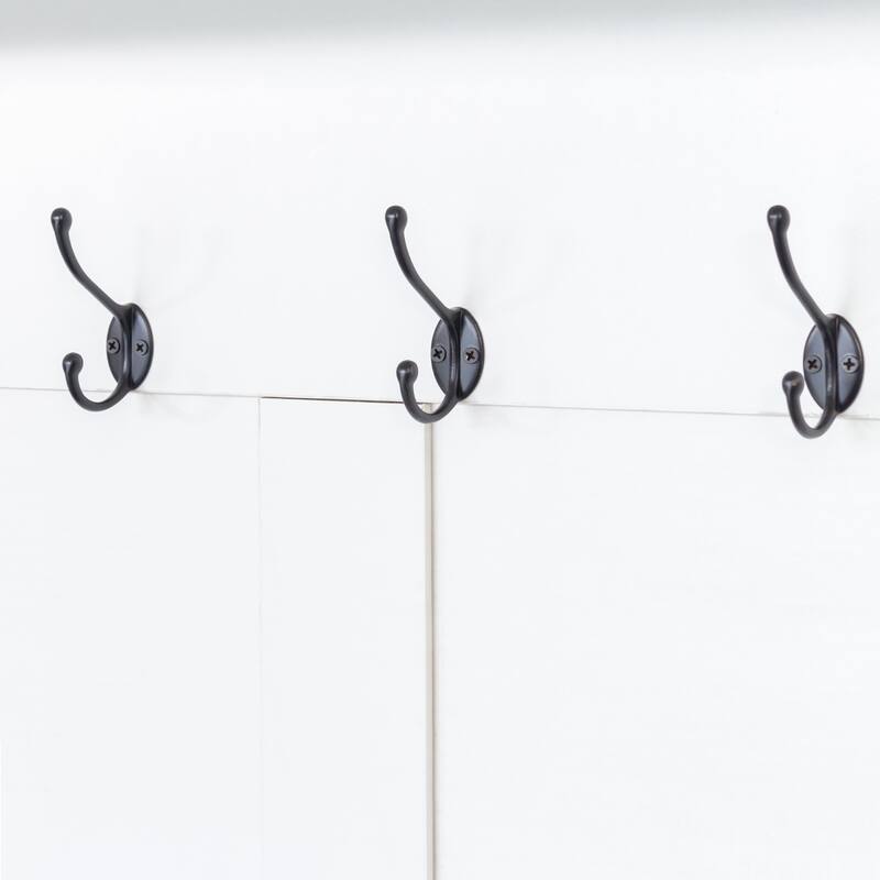 Farmhouse Wooden Style 4-in-1 Hall Tree with Storage Bench and Shoe Cubbies - 59" W × 15.7" D × 76.7" H