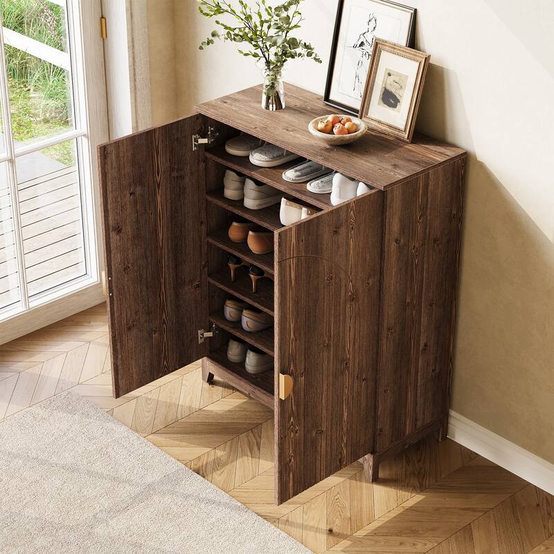 24 Pair Shoe Storage Cabinet With Adjustable Shelves