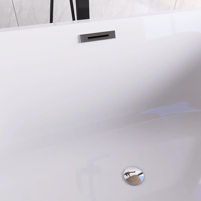 Acrylic Freestanding Flatbottom Soaking Bathtub