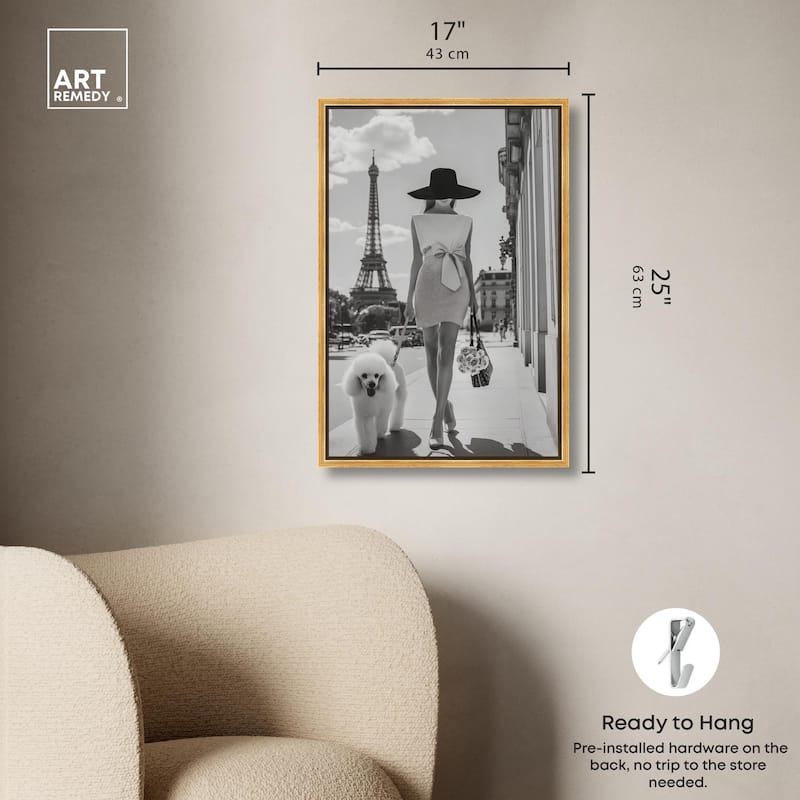 Poodle Paris Canvas by Art Remedy
