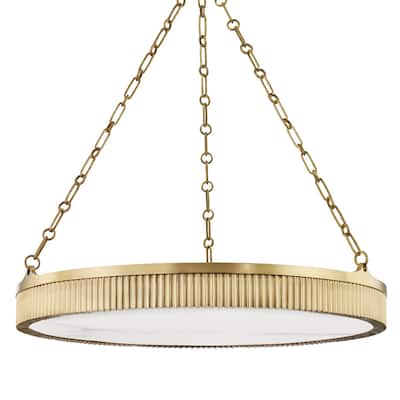 Hudson Valley Lynden 8-Light Chandelier with White Spanish Alabaster