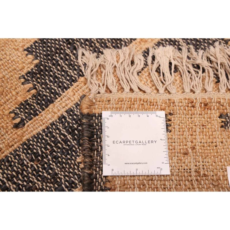 ECARPETGALLERY Flat-Weave Palas Denizli Tan Jute Kilim - 5'5 x 7'3