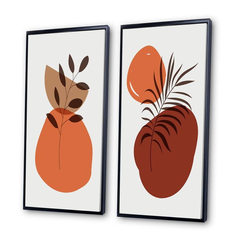 Designart "Minimalistic Abstract Designs In Retro Colors VI" Abstract