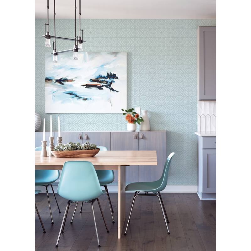 A-Street Prints Hesper Sky Blue Geometric Wallpaper