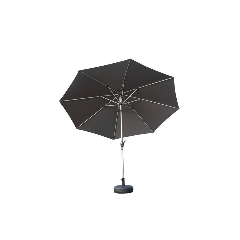 9FT Outdoor Umbrella with Push Button Tilt, Crank, and Wind Vent, UV Protection Waterproof for Garden, Deck, Pool - Grey
