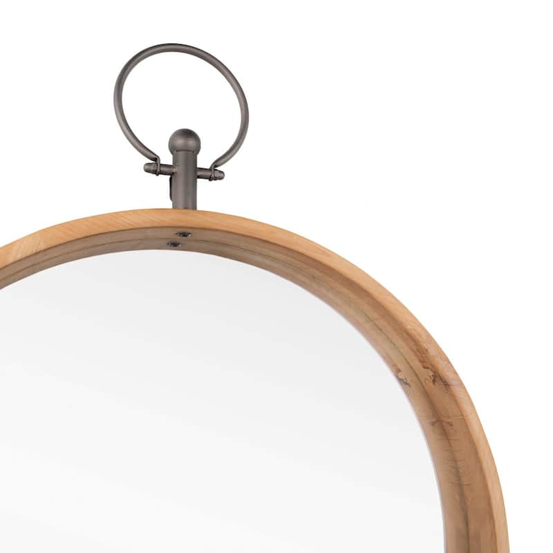 HomeRoots 30" Bronze Round Metal Framed Accent Mirror - 24.00 in. x 30.00 in. x 2.00 in.