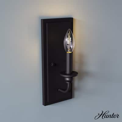Hunter Southcrest 1 Light Wall Sconce, Candle, Farmhouse, Transitional
