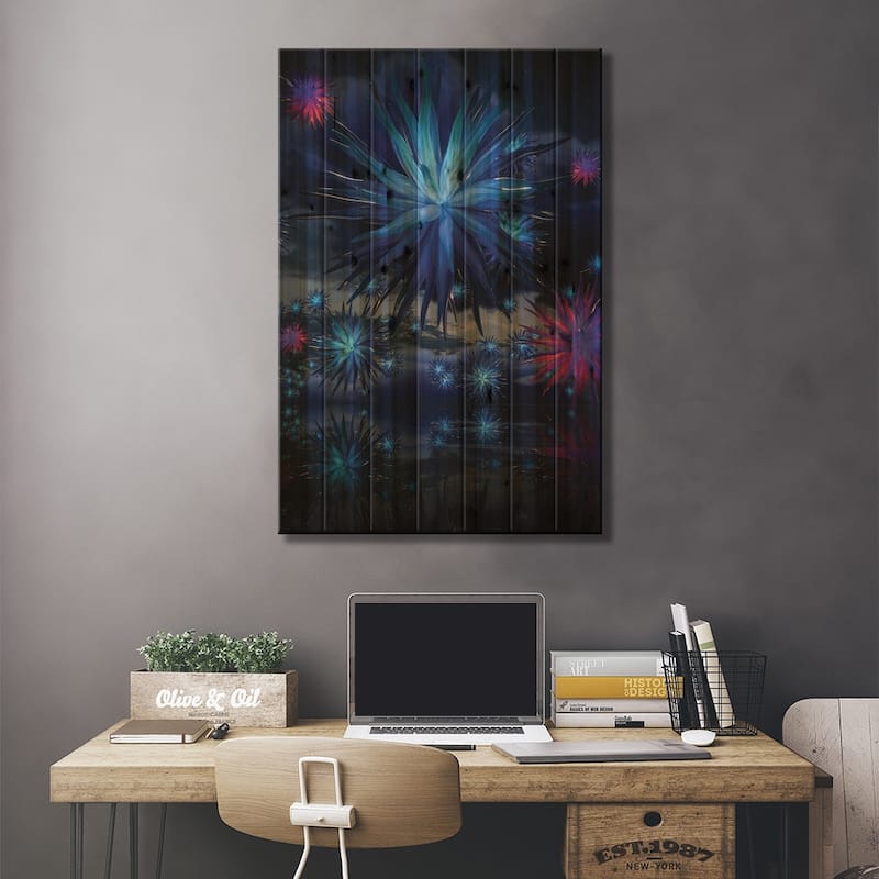 Urchins Print On Wood by Evan Rhodes - Multi-Color