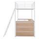preview thumbnail 40 of 41, Metal Loft Bed with Under Bed L-shaped Desk and 3 Storage Shelves, Movable Ladder High Loft Bed