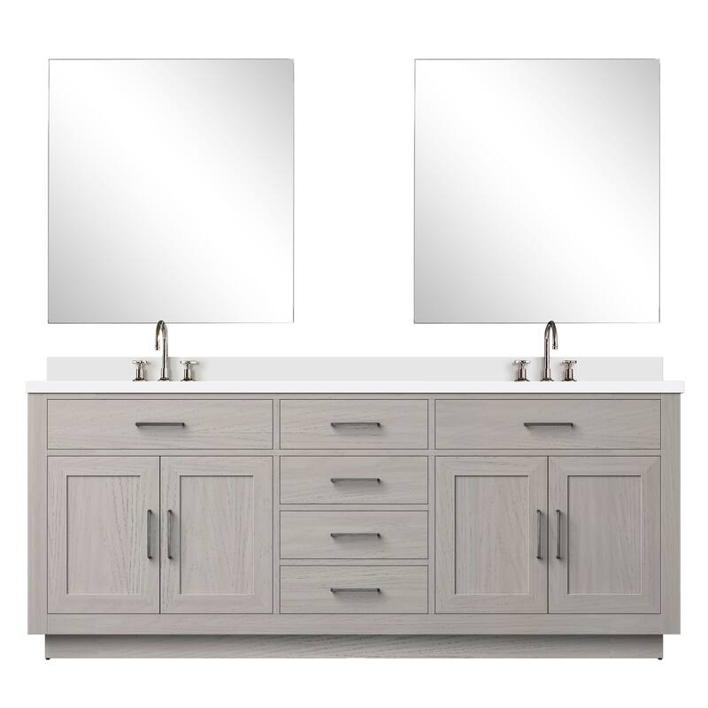 Abbey Bath Vanity with Cultured Marble Top, Sink, Mirror and Faucet