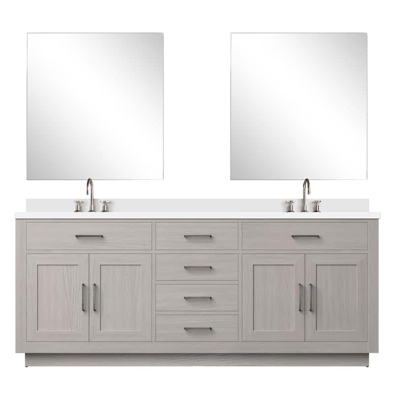 Abbey Bath Vanity with Quartz Top, Sink, Mirror and Faucet