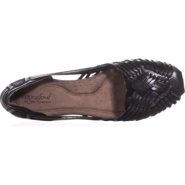 natural soul black flats