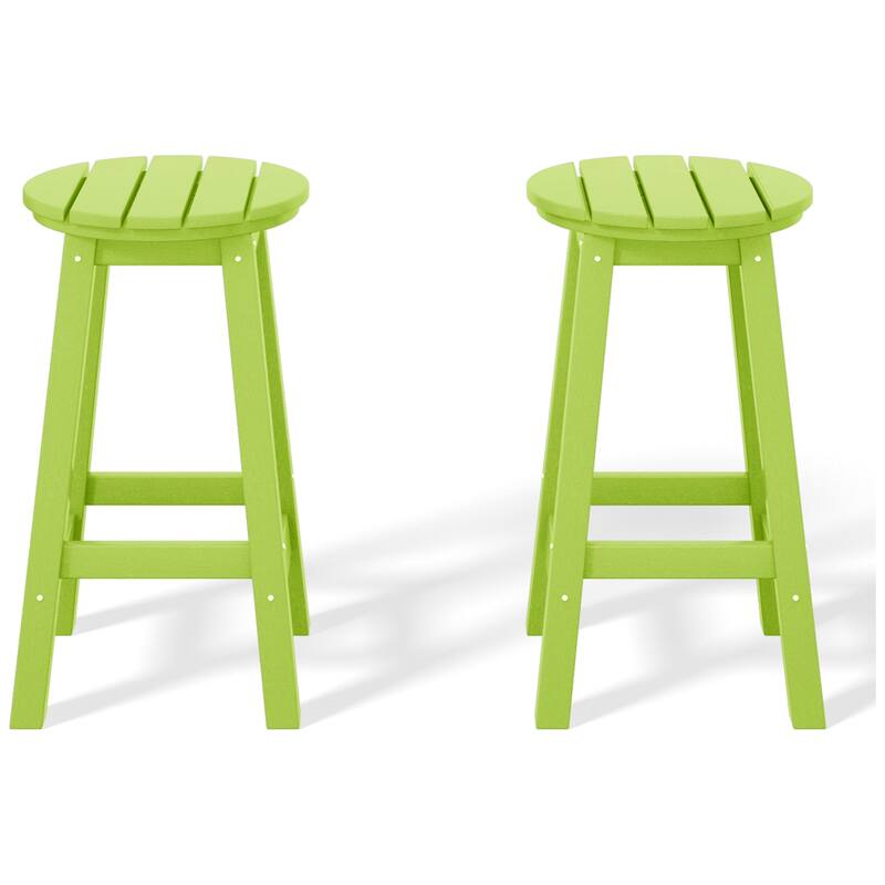 Laguna Hdpe All Weather Outdoor Patio 24" Round Counter Stool (Set Of 2)