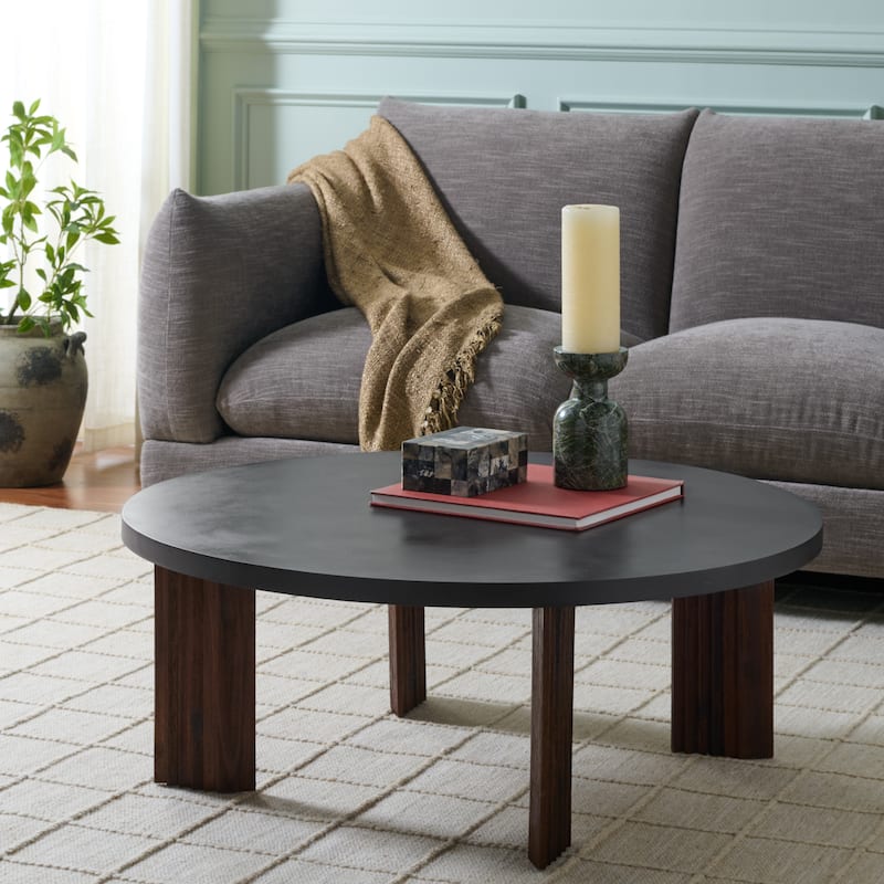 SAFAVIEH Home Basilio Coffee Table - 36"W x 36"D x 36"H - Charcoal/Espresso
