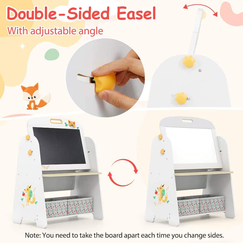 Costway 4-in-1 Kids Table & Chair Set with Magnetic Whiteboard & - See Details