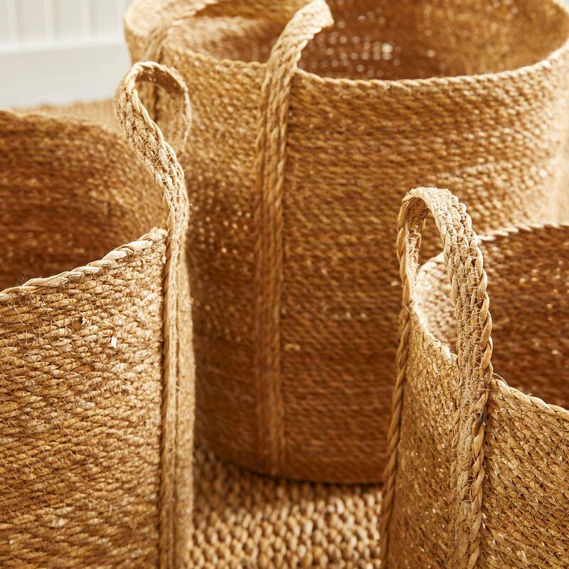 Sg Rnd Baskets W/ Long Handles St/3