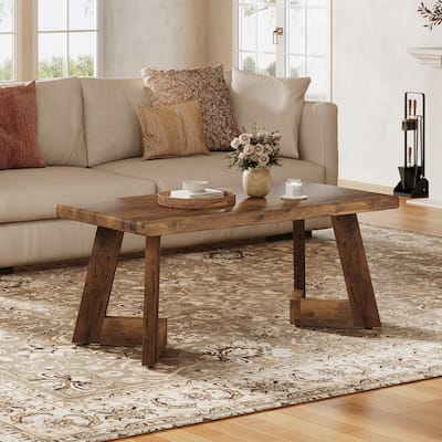 47 Inches Farmhouse Wood Coffee Table for Living Room