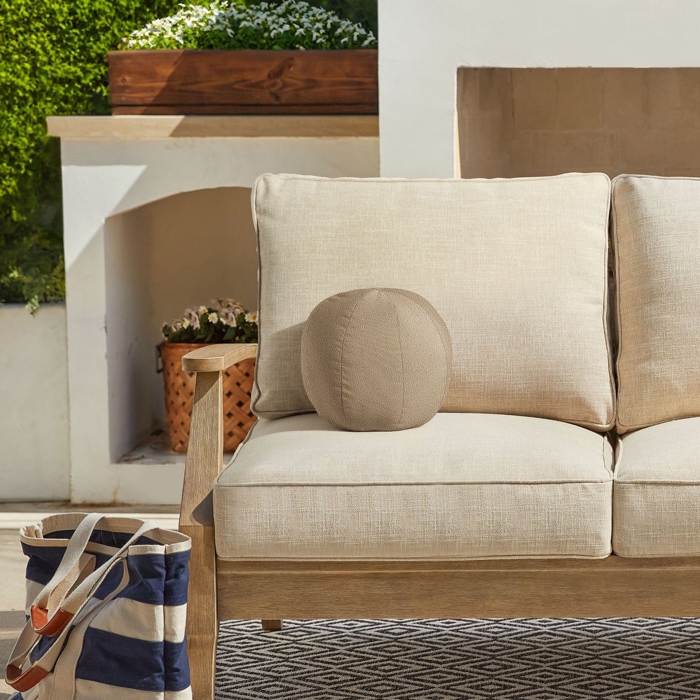 Sorra Home Valdese Boucle Outdoor Ball Pillow Single