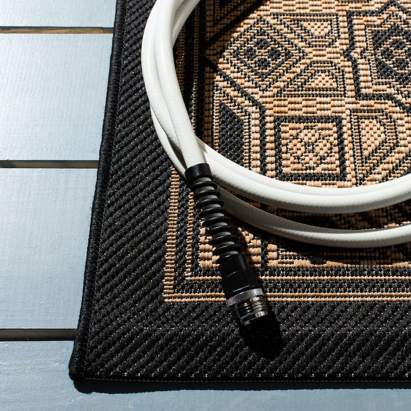 SAFAVIEH Courtyard Jacklyn Geometric Block Indoor/ Outdoor Area Rug