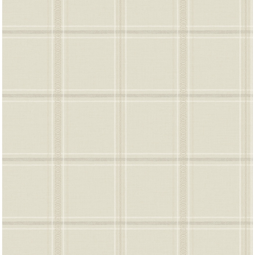 Chesapeake Auberge Ivory Plaid Wallpaper