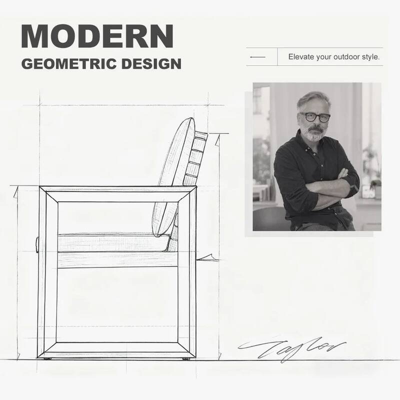 PURPLE LEAF Caesar Outdoor Dining Set Aluminum Luxury Patio Furniture with Olifen Removable Thick Cushion and Pillow-Khaki - N/A