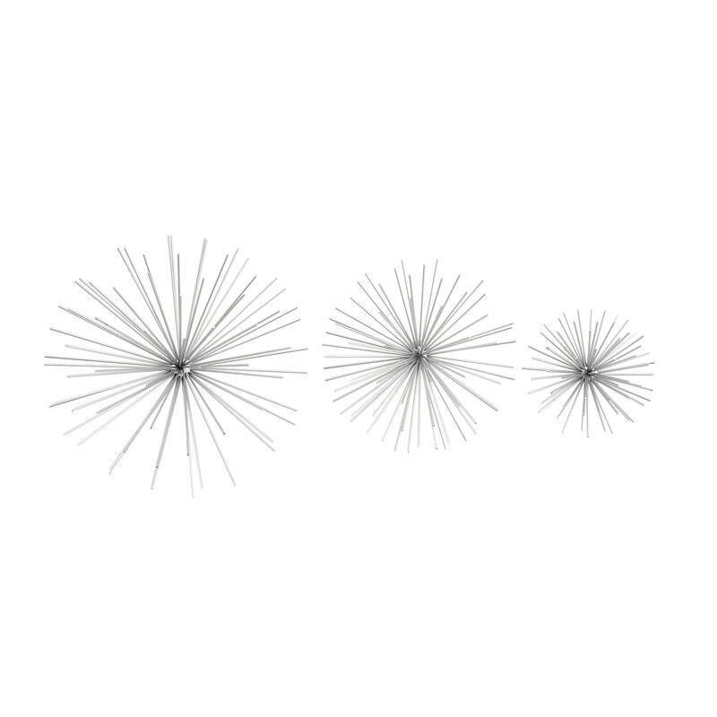 Metal Starburst 3D Home Wall Decor - Set of 3 Gold, Silver, Copper - CosmoLiving by Cosmopolitan
