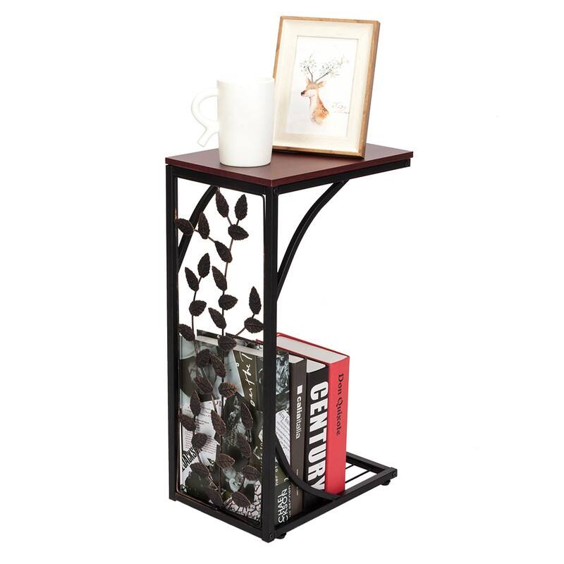 C Type Leaf Pattern Iron Side Table Coffee Table