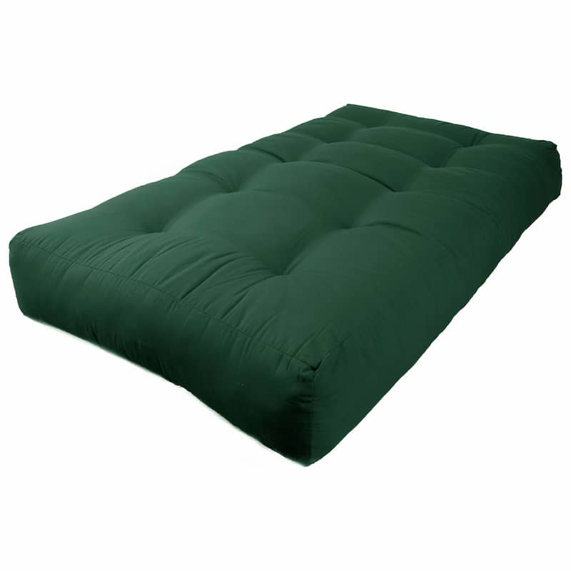 9-inch Thick Twill Futon Mattress (Twin, Full, or Queen) - Forest Green - Twin