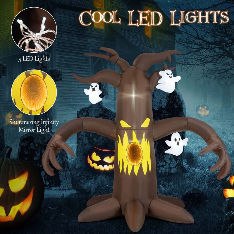 Costway 7.8 Ft Halloween Inflatables Scary Dead Tree Halloween - See Details