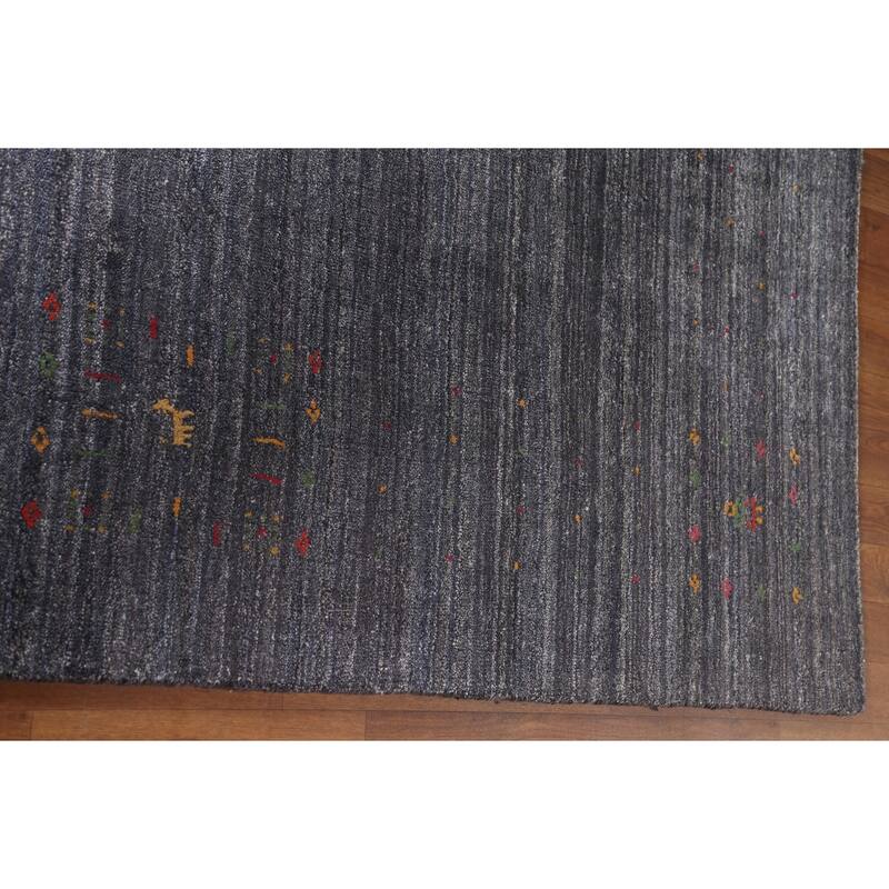 Tribal Gabbeh Oriental Square Rug Hand-Knotted Wool Carpet - 9'8" x 9'9"