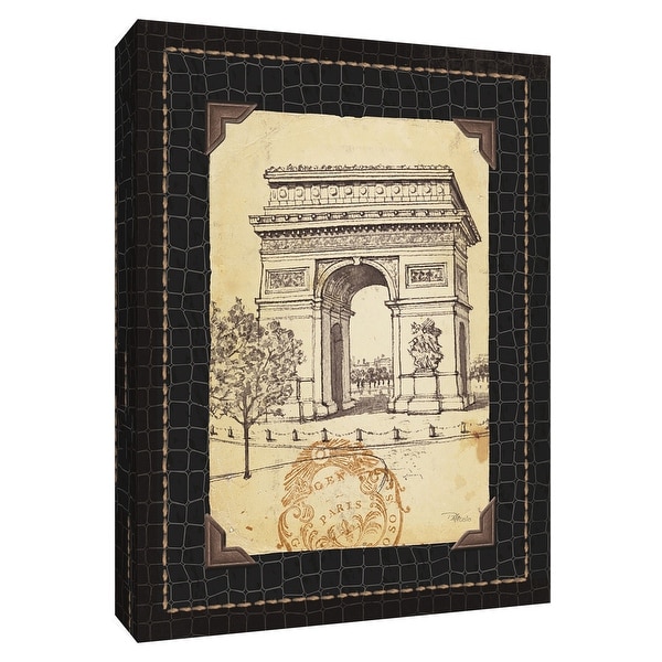 PTM Images 9-154537 PTM Canvas Collection 10" x 8" - "Paris Collage VII C" Giclee Arc De Triomphe Art Print on Canvas