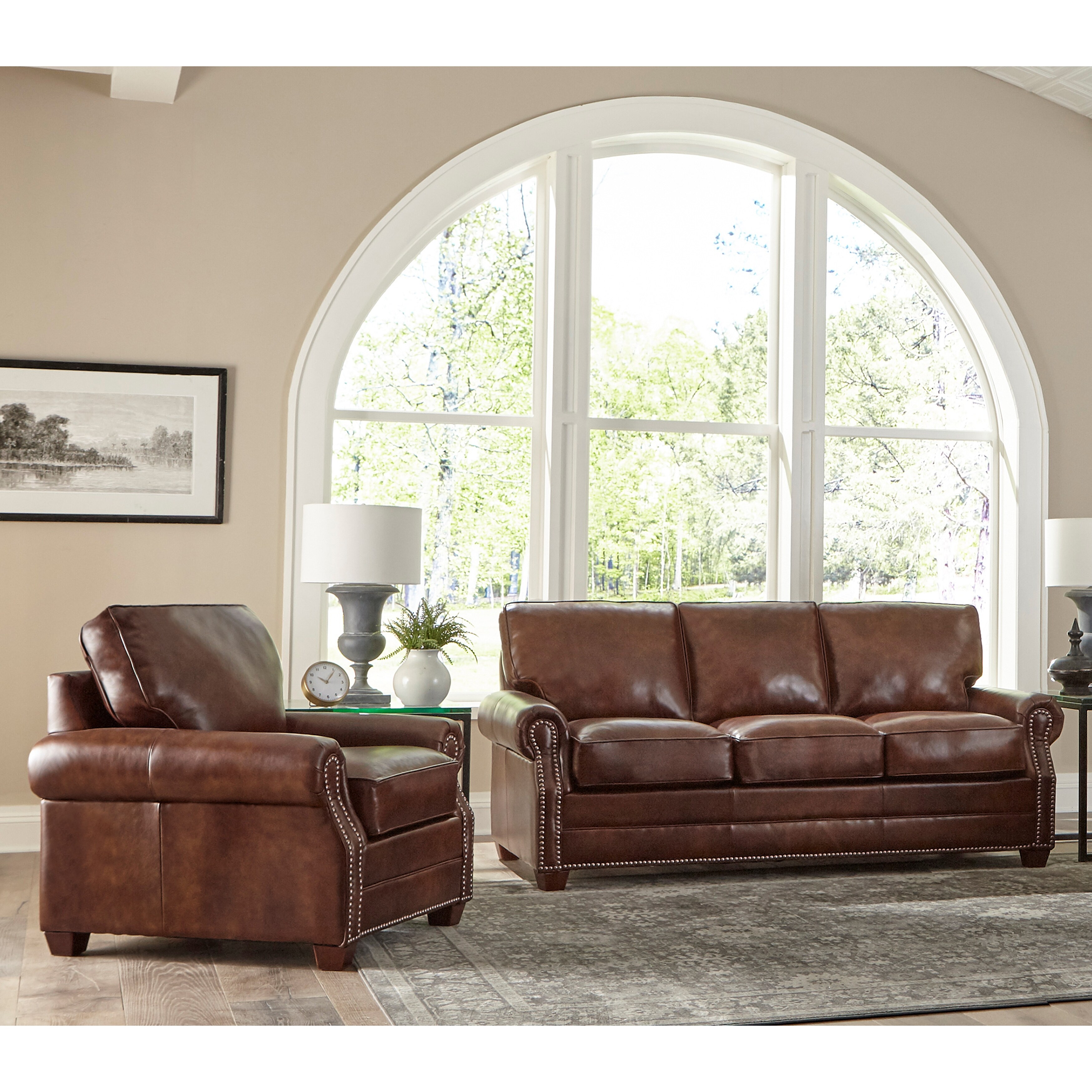 Made in usa revo top grain leather sofa hotsell