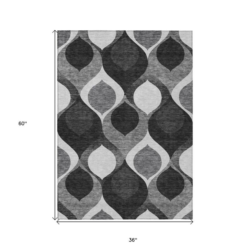 HomeRoots Ogee Transitional Rectangle Outdoor Rug