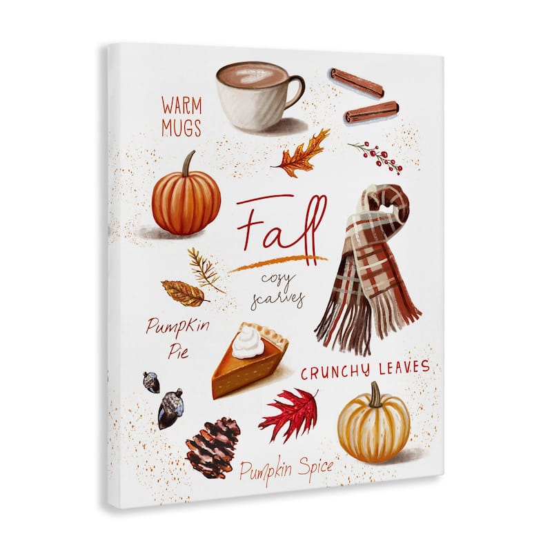 Stupell Favorite Autumn Things Canvas Wall Art Design By Elizabeth Tyndall