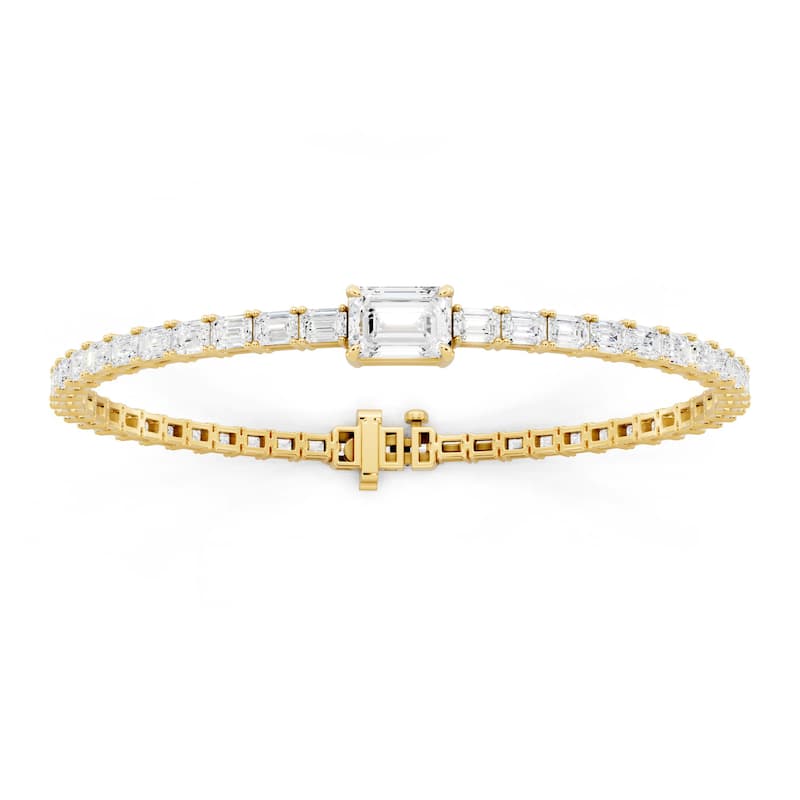 Auriya 14K Gold Emerald Lab Grown Diamond Fashion Bracelet 6 ct. tw. (E-F VS) - Yellow