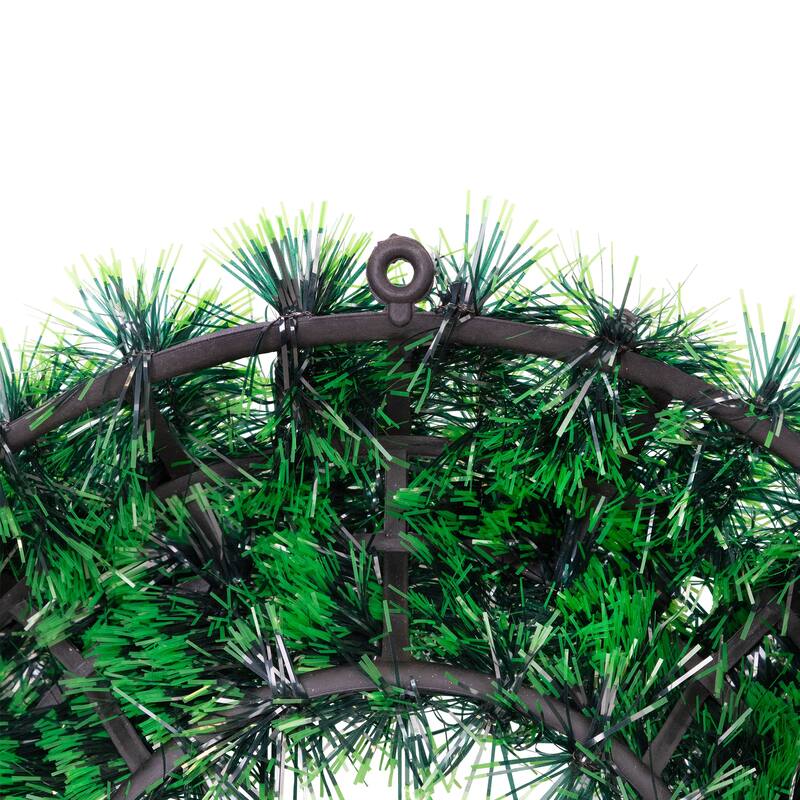 Tinsel Artificial Christmas Wreath with Ornaments and Bow - 17" - Unlit