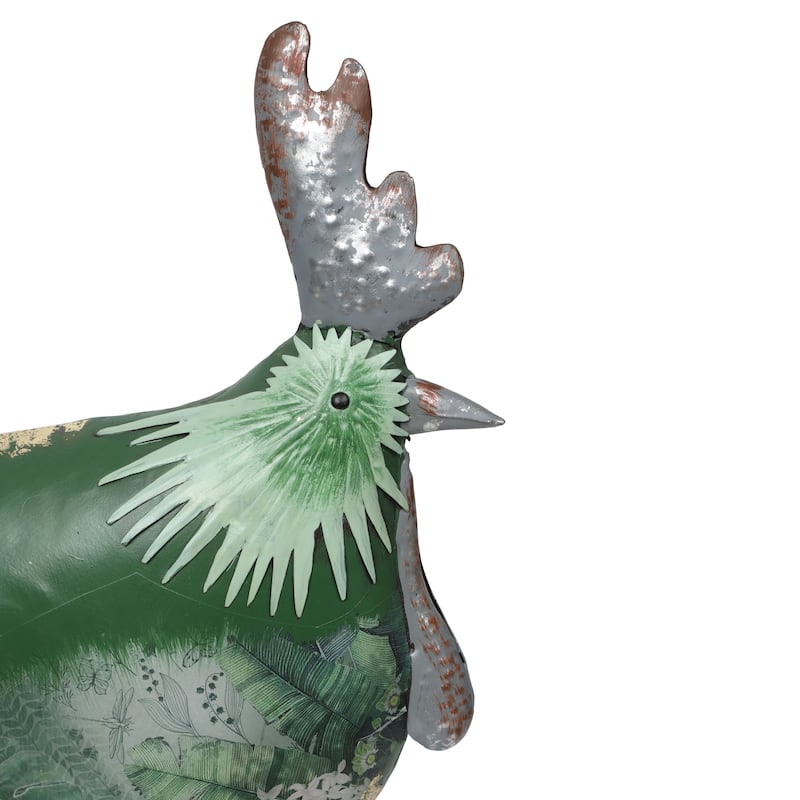 Metal Green Cottage Farm Hen Decor