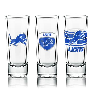 NFL Shot Glasses 6 Pack Set, Various Designs - Detroit Lions