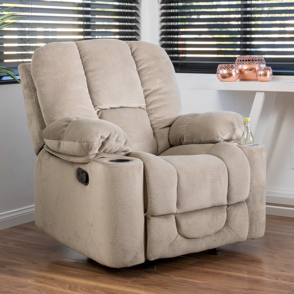 Gannon Fabric Glider Recliner Club Chair by Christopher Knight Home