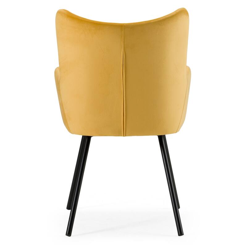 Modrest Barrett Modern Yellow Velvet Dining Chair