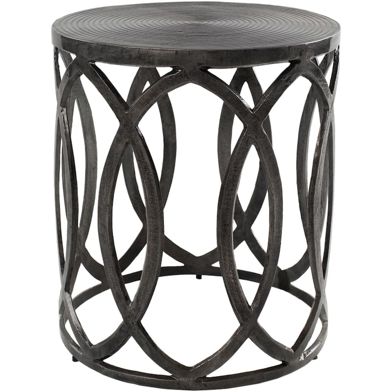 Artistic Weavers Mullac Glam Metal Drum 16-inch Tall Accent Table - 18"H x 16"W x 16"D