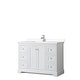 preview thumbnail 22 of 58, Avery 48 Inch Single Vanity, Cultured Marble Top White, Chrome Trim, White Cultured Marble Top