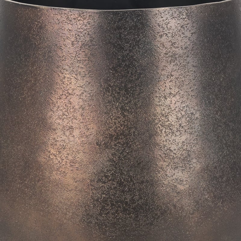 9" Antiqued Gold Aluminum Cylinder Table Vase - 8.50