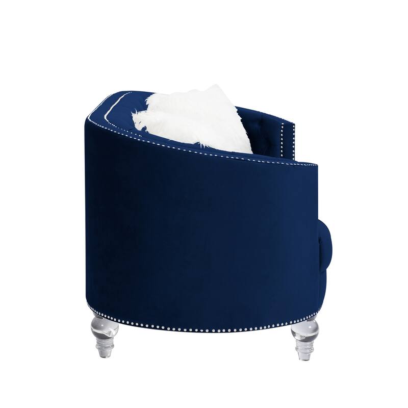 Living Room Navy Blue Velvet Loveseats