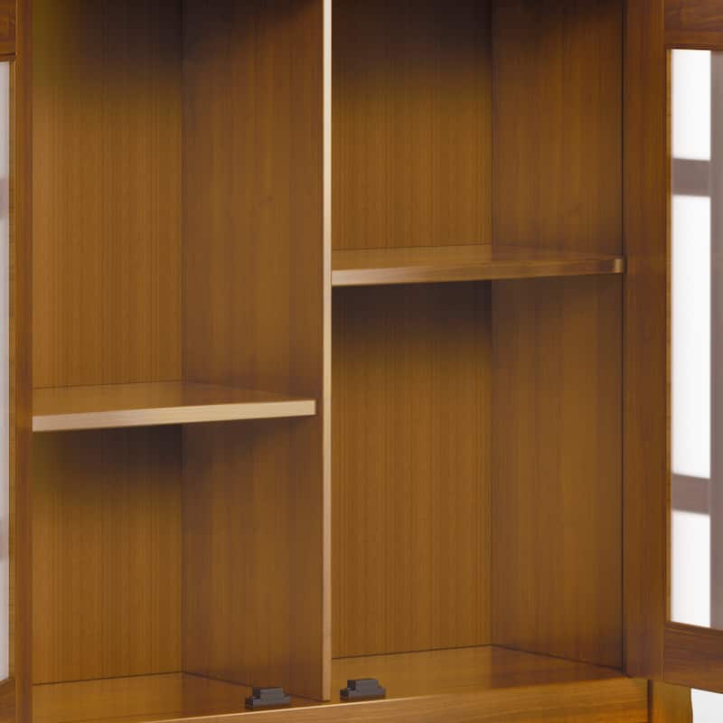 WYNDENHALL Freemont Solid Wood Transitional Low Storage Media Cabinet - 32"w x 14"d x 31" h