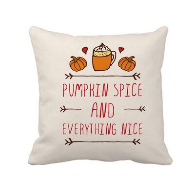 Pumpkin Spice Fall Home Decor Throw Pillow Cover