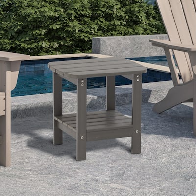 Clihome HIPS Outdoor Double Floor Resin Side Table