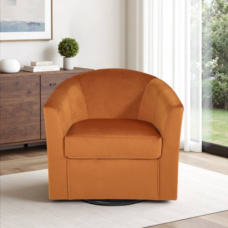 Modern Upholstered Accent Swivel Barrel Chair for Living Room